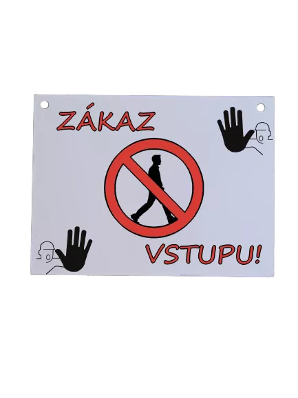 Cedulka zákaz vstupu