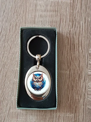 Kovová klíčenka Sova