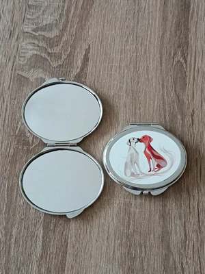 Kovové zrcátko Pejsci