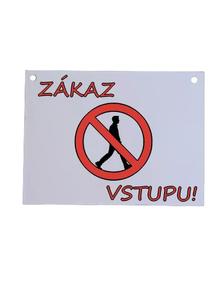 Cedulka zákaz vstupu