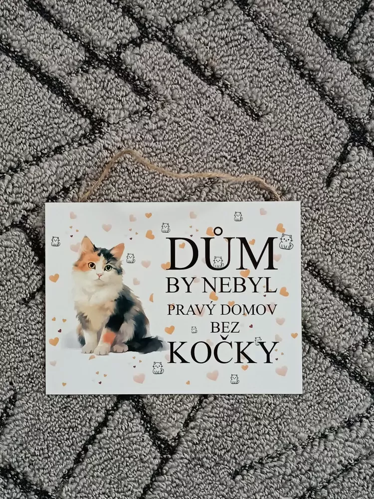 Cedulka s kočkou Monou