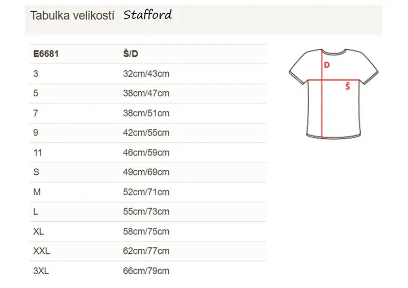 Pánské/dětské tričko Stafford