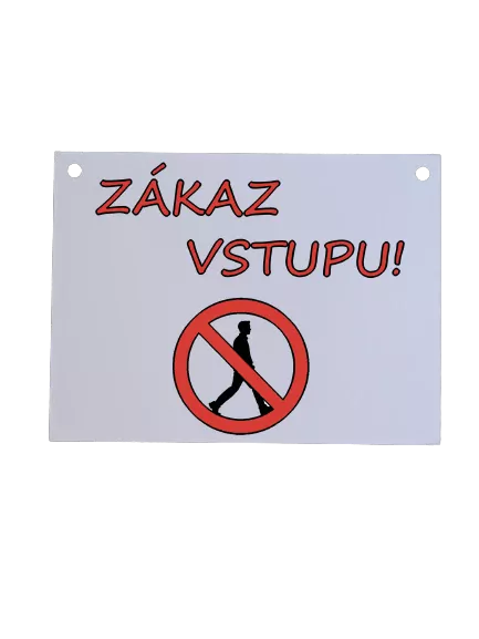 Cedulka zákaz vstupu