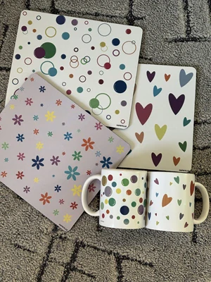 Set podložka + hrnek Hearts