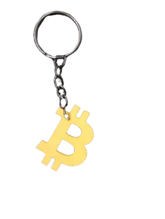 Klíčenka Bitcoin - zlatý