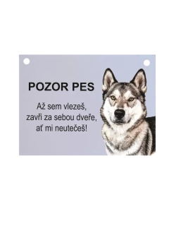 Cedulka POZOR PES (vlastní foto)
