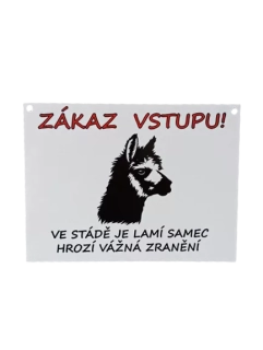 Cedulka zákaz vstupu (lamí samec)