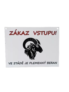Cedulka zákaz vstupu (plemenný beran)