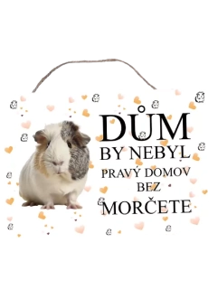 Cedulka s bílošedým morčetem (český text)