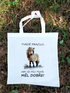 Nákupní taška "Tvrdě pracuji, aby..." (poník)
